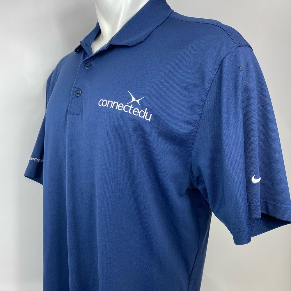 Nike Golf Polo Shirt Mens Xl Navy Blue Drifit Connectedu Powering Students